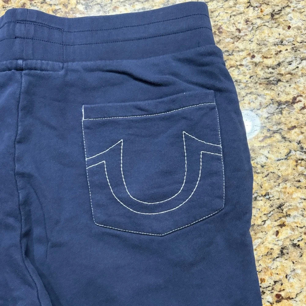 True Religion Mens Navy Blue Horseshoe Logo Jogger Sweatpants XL World Tour ws